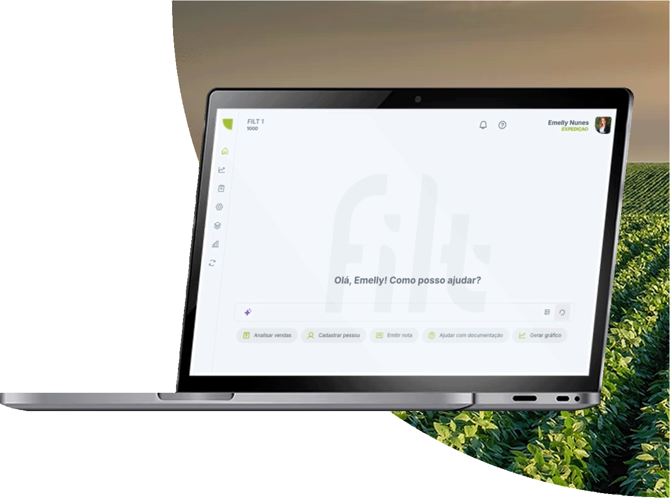 Gif de um notebook com o sistema Viasoft
